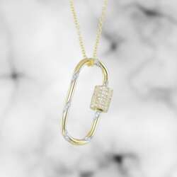 brevani swirl diamond lock pendant