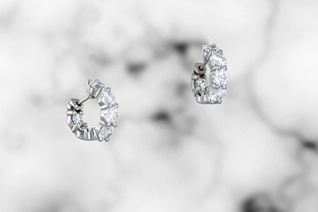 White gold 2.35ct diamond hoop earrings