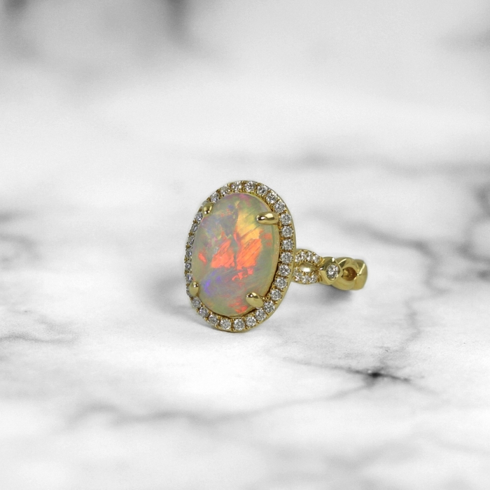 Opal and Diamond Ring