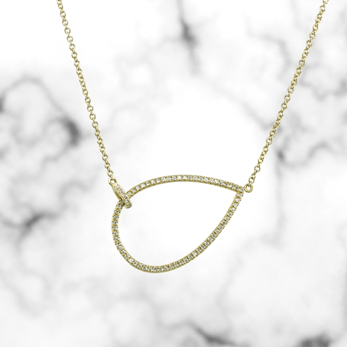 Yellow Gold Pear Shape  Diamond Pendant