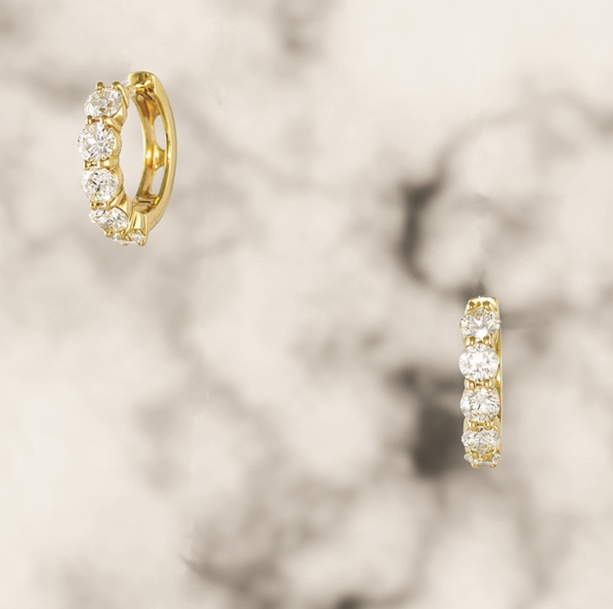 2ct Diamond Hoop Earrings