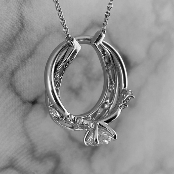 Platinum ring holder pendant